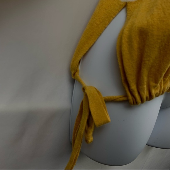 Aerie Yellow Off White Stripe Sweater - Picture 9 of 13